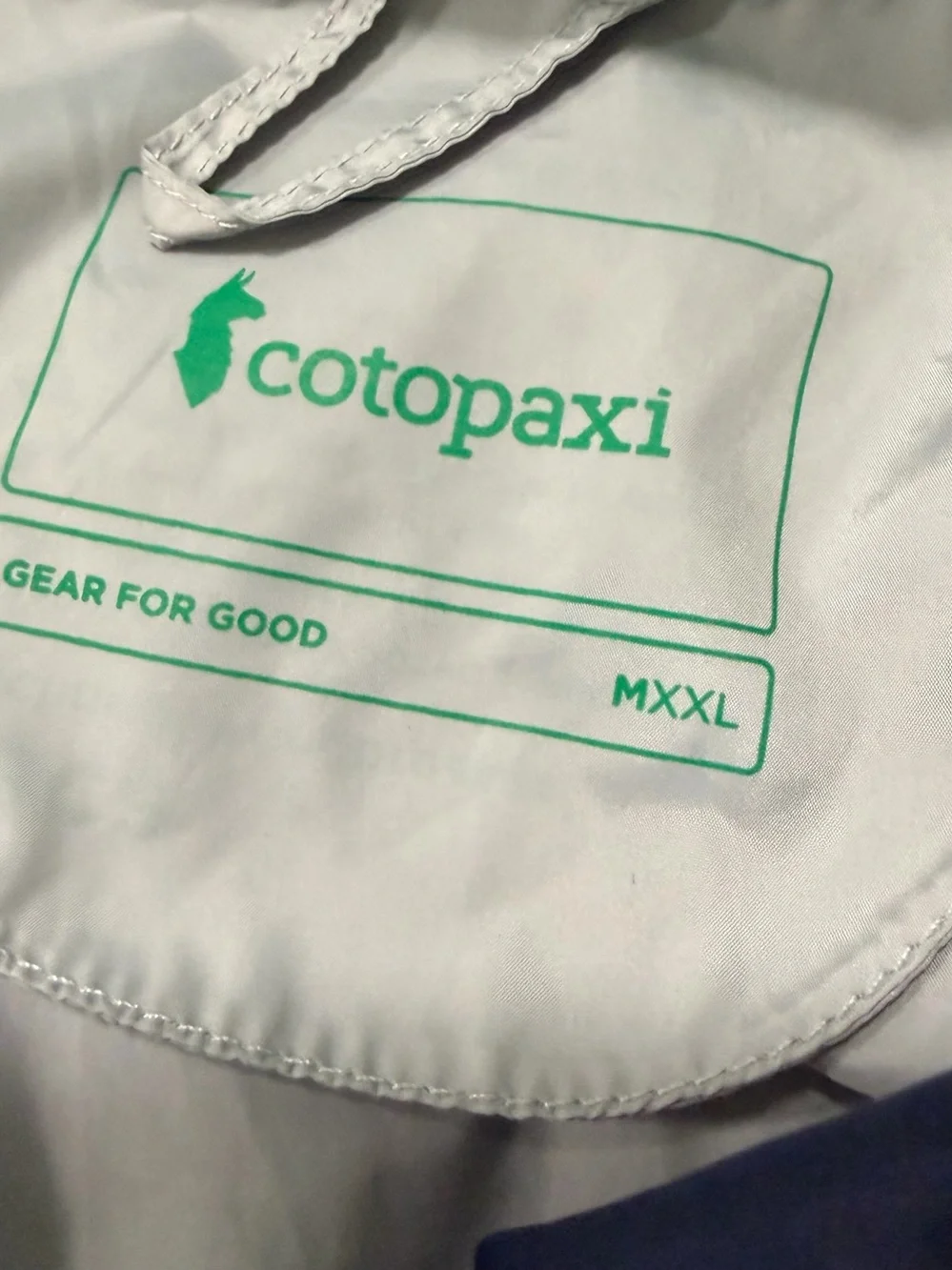 Cotopaxi Teca Windbreaker Packable lightweight Jacket White Green Blue XXL